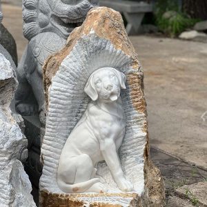 custo outdoor life size dog statue stone