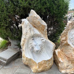 Customization lion Stone White Large Marble