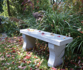 outdoor natural stone pink marble park bench