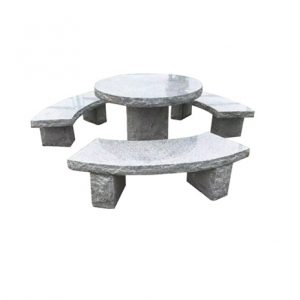 Garden Bench Furniture Grey Granite Stone Bench and table