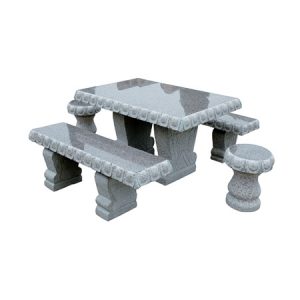 Grey Granite Stone Bench and table