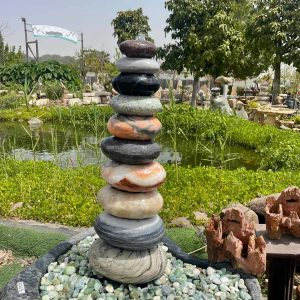 Natural Landscape marble cobble stone fountain