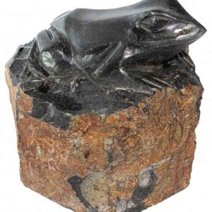 Hand Carved Garden basalt Frog sculpture