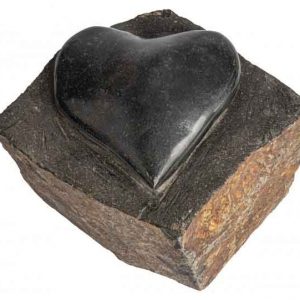 Garden basalt Hand Carved heart sculpture